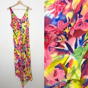 JAMS WORLD Pipa Pink Paradise Floral Maxi Dress Size Large